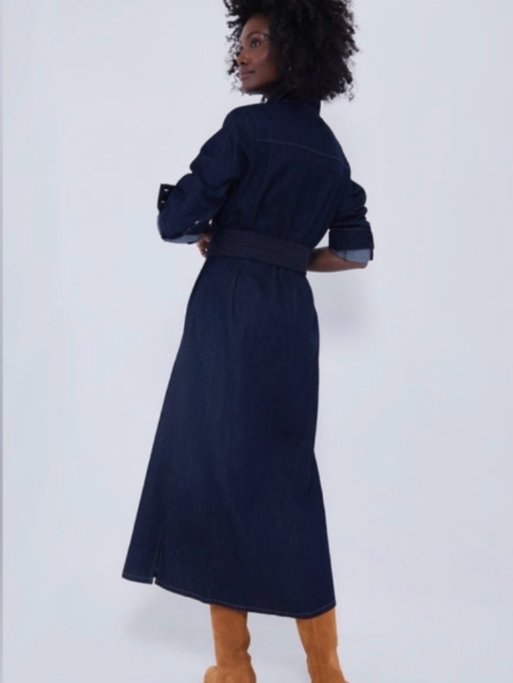 Tuckernuck Dark Blue Denim Maxi Shirt Dress - Picture 2 of 3